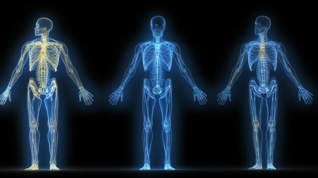 3D Human Anatomy Illustrations Highlighting Nervou 369590123