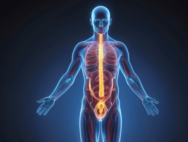 3D Model Of Human Anatomy With A Focused Spine 299817063