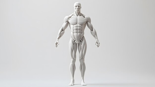 Anatomical Model Of A Male Figure Showing Muscle S 360407392