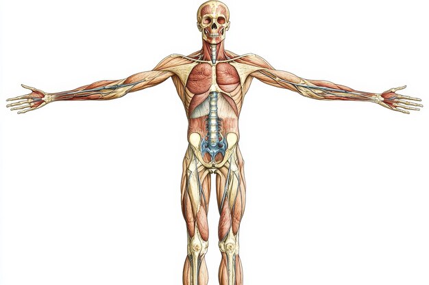Human Anatomy Illustration With Detailed Muscle An 350529002