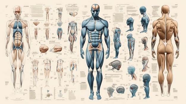 Human Anatomy Chart Showing Muscle And Skeletal Sy 412938257