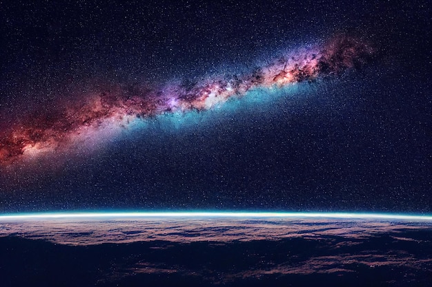 Panorama View Universe Space Shot Of Milky Way Gal 33443638