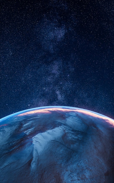 Planet In The Outer Space 3d Rendering 71367392